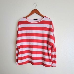 SHEIN Red Stripes Long-Sleeve Shirt